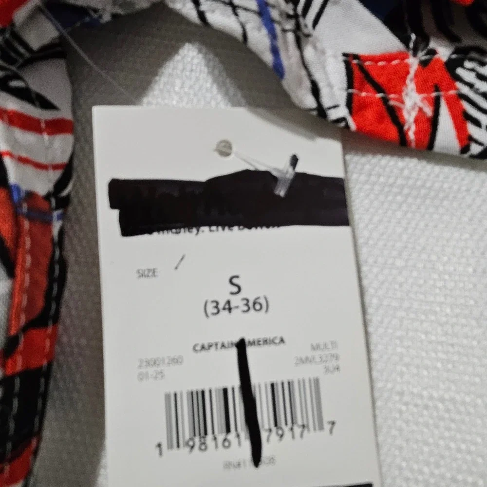 Marvel‎ Captain America Shield Graphic Shirt Button Down Short Sleeve Mens Small - Picture 6 of 8